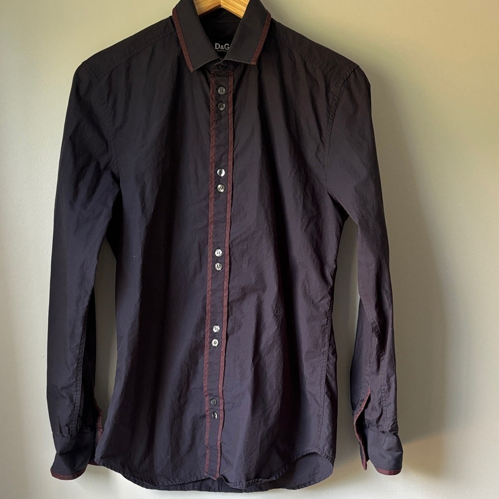 D&G Men's NavyShirt with Red Accents size 46IT Small US